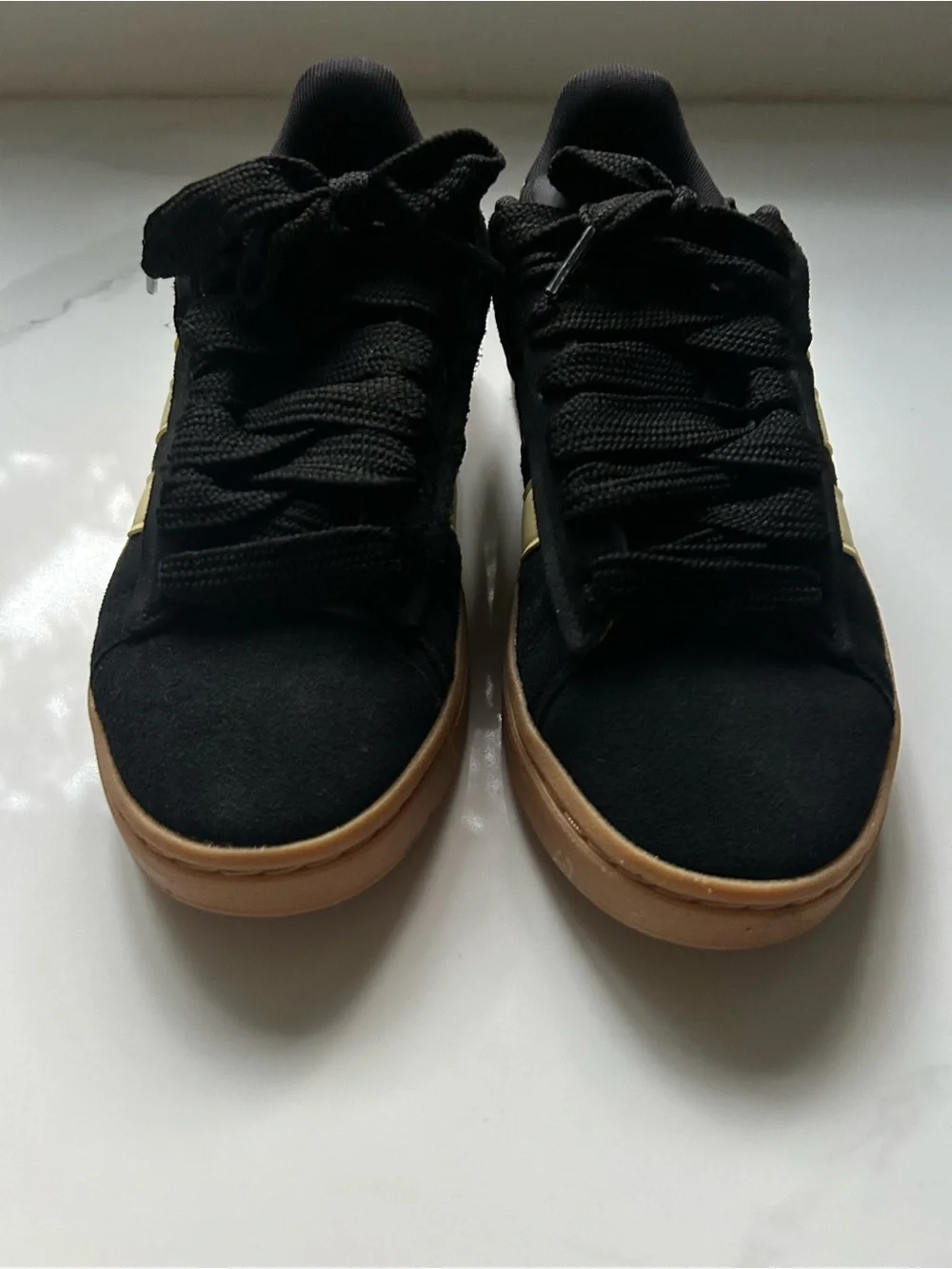 adidas Black Sneakers with Yellow Stripes